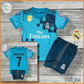 Bộ Quần Áo Bóng Đá Real Madrid Dành Cho Trẻ Em Màu Xanh – Ronaldo 7 – Chất Liệu Cao Cấp, Thiết Kế Độc Lập