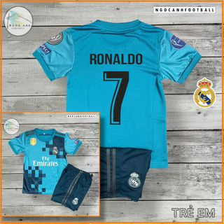 Bộ Quần Áo Bóng Đá Real Madrid Dành Cho Trẻ Em Màu Xanh – Ronaldo 7 – Chất Liệu Cao Cấp, Thiết Kế Độc Lập