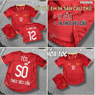 Áo Bóng Đá Trẻ Em Đội Tuyển Việt Nam, Đồ Đá Banh Cho Bé In Sẵn Tên Số, Thú Vị Và Chất Lượng