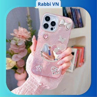 [GNKTG03] Ốp lưng iphone GIẤY NHĂN KIM TUYẾN Gương 7plus/xsmax/11/12/13/14/15/16/17/pro/plus/promax(Ốp Stick Hồng) RABBI