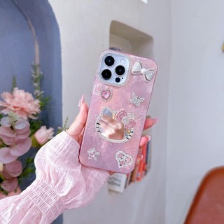 [GNKTG03] Ốp lưng iphone GIẤY NHĂN KIM TUYẾN Gương 7plus/xsmax/11/12/13/14/15/16/17/pro/plus/promax(Ốp Stick Hồng) RABBI