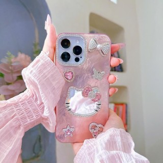 [GNKTG03] Ốp lưng iphone GIẤY NHĂN KIM TUYẾN Gương 7plus/xsmax/11/12/13/14/15/16/17/pro/plus/promax(Ốp Stick Hồng) RABBI