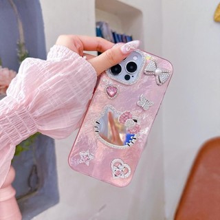 [GNKTG03] Ốp lưng iphone GIẤY NHĂN KIM TUYẾN Gương 7plus/xsmax/11/12/13/14/15/16/17/pro/plus/promax(Ốp Stick Hồng) RABBI