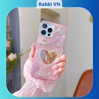 [GNKTG04] Ốp lưng iphone GIẤY NHĂN KIM TUYẾN Gương 7plus/xsmax/11/12/13/14/15/16/17/pro/plus/promax(Ốp Stick Hồng) RABBI