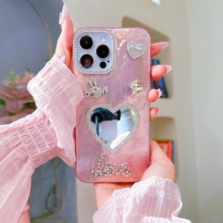 [GNKTG04] Ốp lưng iphone GIẤY NHĂN KIM TUYẾN Gương 7plus/xsmax/11/12/13/14/15/16/17/pro/plus/promax(Ốp Stick Hồng) RABBI