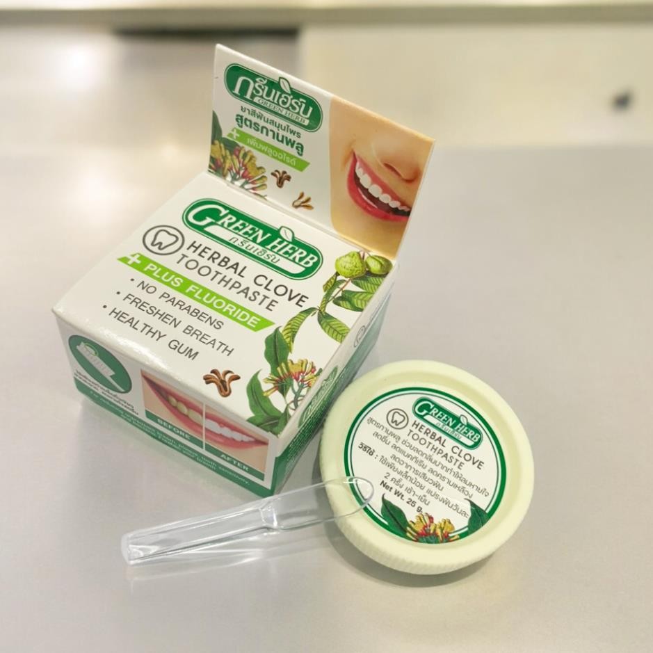 Kem Tẩy Trắng Răng Green Herb Thái Lan Chính Hãng - Tặng Bàn Chải