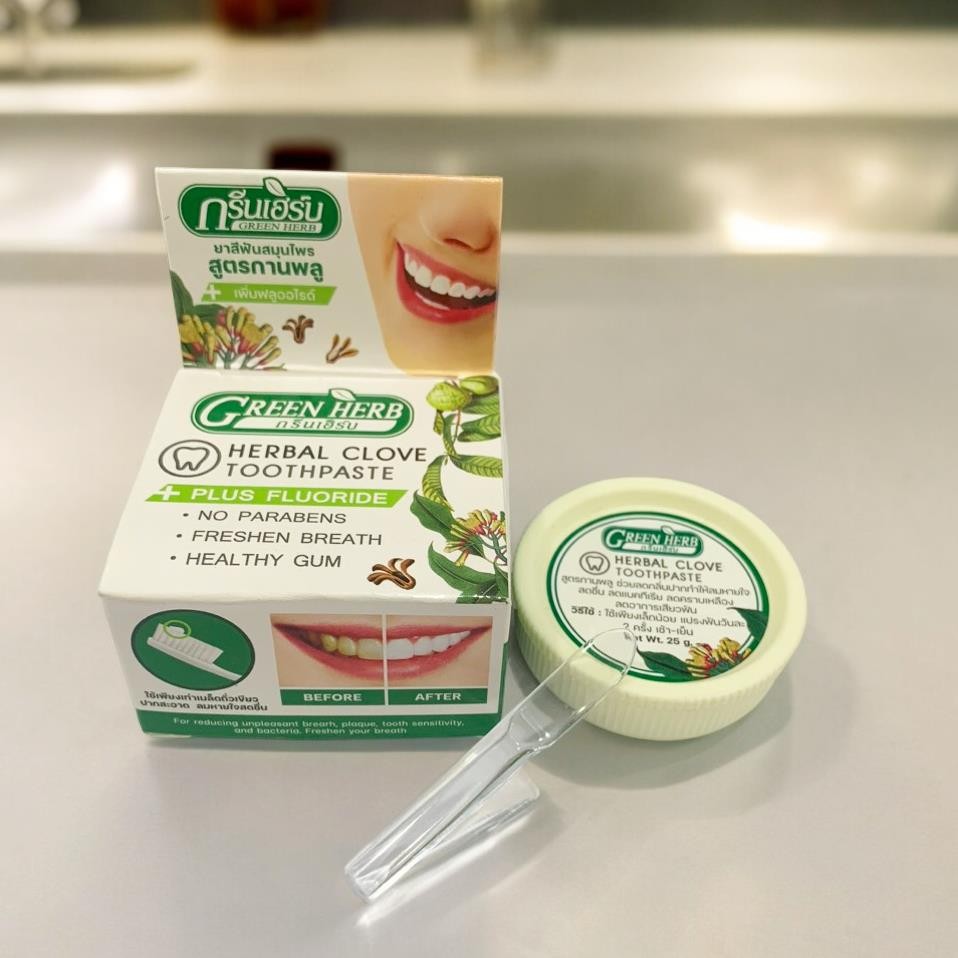 Kem Tẩy Trắng Răng Green Herb Thái Lan Chính Hãng - Tặng Bàn Chải