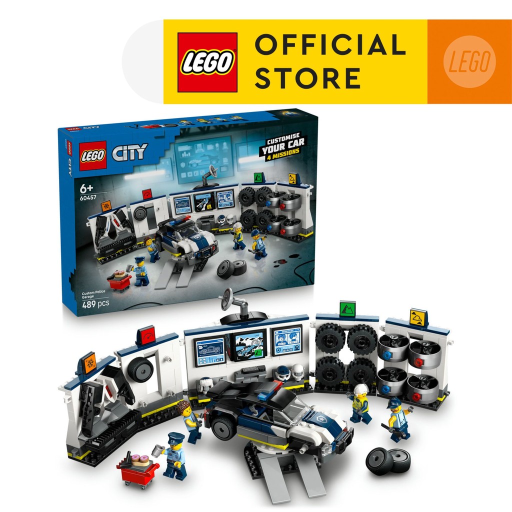LEGO CITY 60457 Đồ Chơi Lắp Ráp Garage Xe Cảnh Sát (489 chi tiết)