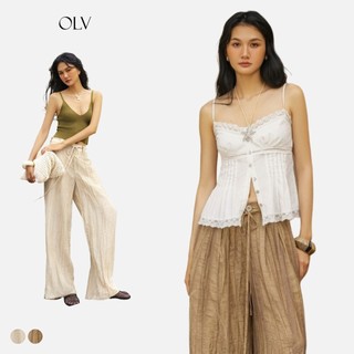 Quần dài OLV ống suông chất vải rũ nhẹ thoáng mát Cleodora nhiều màu dễ phối