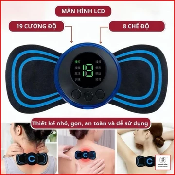MÁY MASSAGE CẦM TAY , Máy massage cầm tay mini đấm lưng mát xa trị liệu cổ vai gáy 4 đầu 6 chế độ