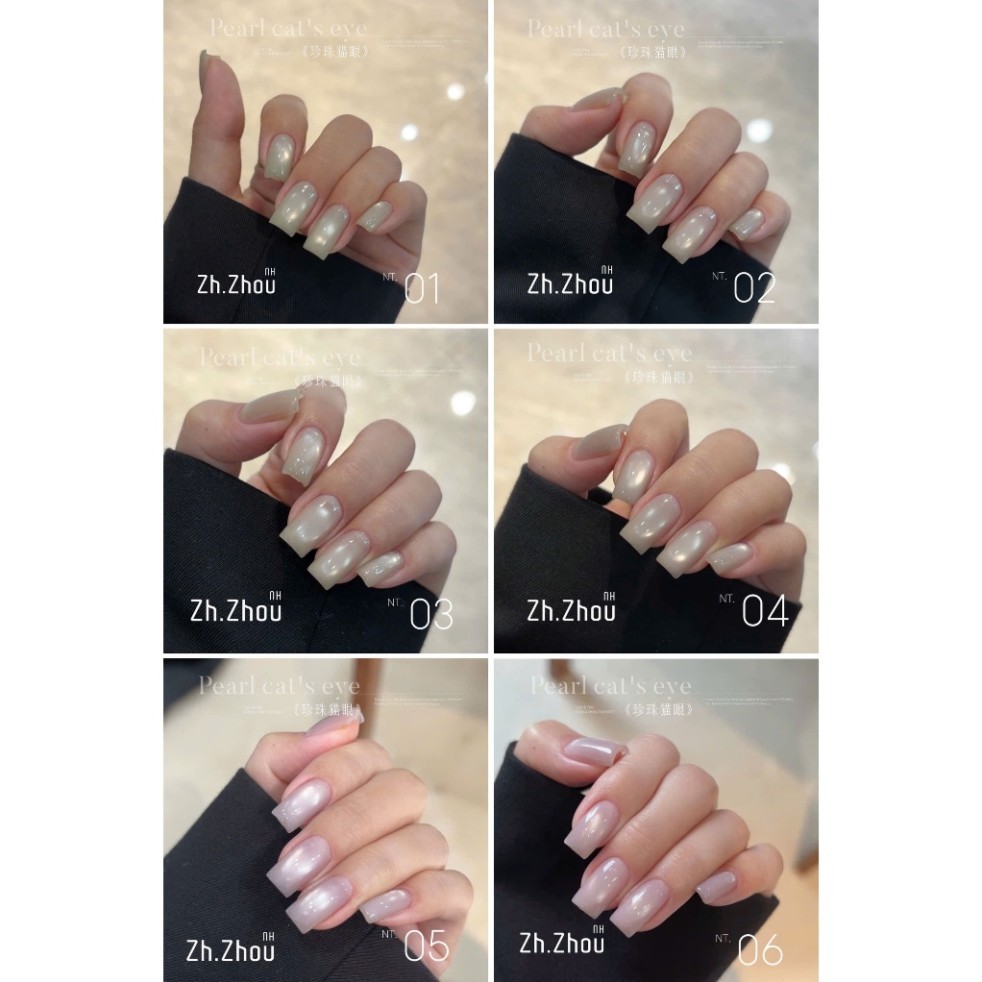 Sơn mắt mèo ánh nước , sơn mắt mèo nước cao cấp zhou, mắt mèo màu nude cao cấp tặng kèm bảng màu