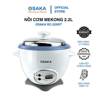 Nồi Cơm Điện OSAKA RC-220R 2.2L – Lòng Nồi Tráng Men, Công Suất 900W – Nấu Cơm, Cháo, Bánh