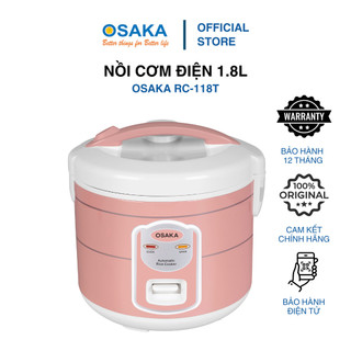 Nồi Cơm Điện OSAKA RC-118T 1.8L – Tráng Men Titanium, Mâm Nhiệt Lớn, Làm Bánh – Ủ Sữa Chua – 700W