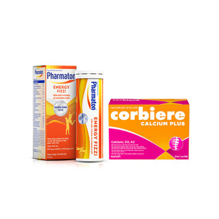 Bộ 1 Thực phẩm bảo vệ sức khỏe Pharmaton Energy Fizzi + 1 Thực phẩm bảo vệ sức khỏe Corbiere Calcium Plus Mới