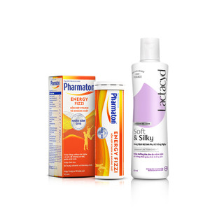 Bộ 1 DDVS phụ nữ Lactacyd Soft & Silky Dưỡng Ẩm 250ml + 1 Thực phẩm bảo vệ sức khỏe Pharmaton Energy Fizzi
