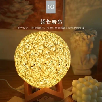 Đèn bàn mây tre đan sáng tạo bán chạy, đèn ngủ đặc biệt cho phòng ngủ, đèn bàn cạnh giường, đèn bàn ký túc xá, đèn bàn m