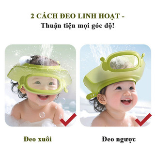 Mũ Gội Đầu Nón Tắm Cho Bé Silicon Chắn Nước Vào Tai và Mắt Điều Chỉnh 0-15 Tuổi Đeo Được 2 Mặt Life Plus - MT02