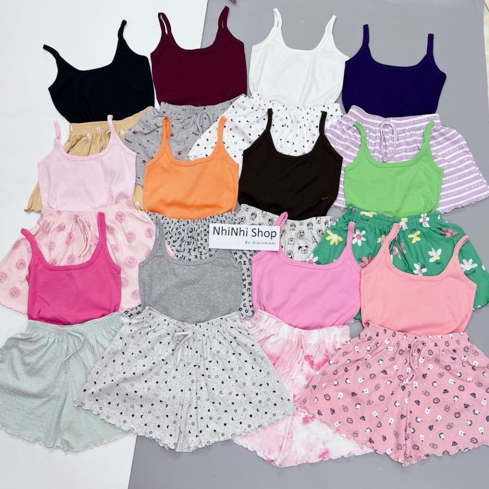 Sét đồ ngủ hai dây họa tiết sexxy co giãn, Bộ ngủ 2 dây mát lạnh