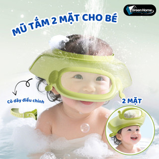 Mũ Gội Đầu Nón Tắm Điều Chỉnh Cho Bé Silicon Chắn Nước Vào Tai và Mắt, Nón Tắm Điều Chỉnh 0-15 Tuổi Đeo Được 2 Mặt -MT02