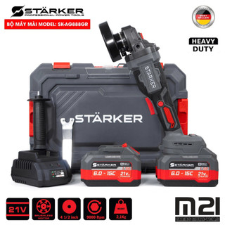 Máy mài, Máy cắt pin STARKER SK-AG888GR, Chân pin phổ thông, 3 Cấp tốc độ, Không chổi than, Hàng chính hãng