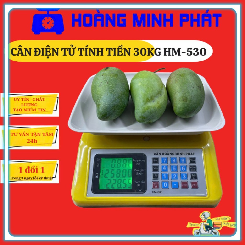Cân điện tử tính tiền 30kg/5g HM-530. Dùng cân hàng rau củ quả, đồ khô ...