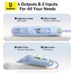 【Chứng chỉ 3C】Baseus Qpow3 Pin Dự Phòng 20000mAh/10000mAh PD22.5W Màn Số LED Cáp Kép Sạc Nhanh 2 Thiết Bị Nhỏ Gọn Bỏ Túi — ảnh 6