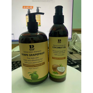 Combo Dầu Gội Bưởi Nho & Tinh Dầu Dừa - Giải Pháp Dưỡng Tóc Mềm Mượt, Làm Sạch Tự Nhiên Hiệu Quả