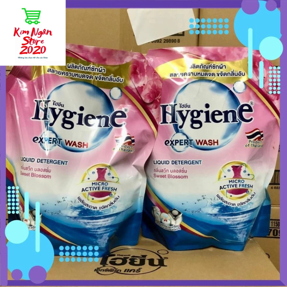 COMBO 2 Túi Nước GIẶT Hygiene Nhập Khẩu Thái Lan 1800ml/ Túi - Sạch Vết Bẩn, Lưu Hương Thơm Ngát