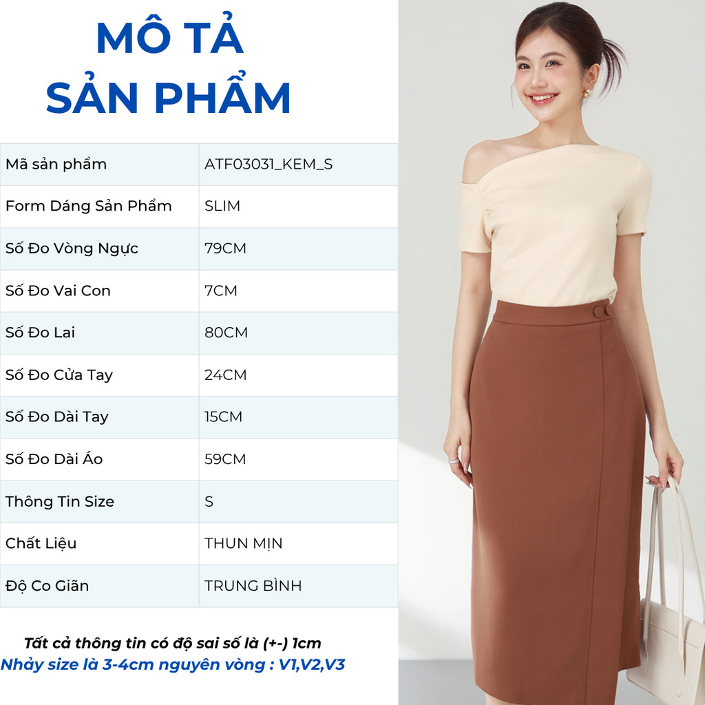 Áo Thun Nữ GUMAC Áo Kiểu Lệch Vai Form Slim Ôm Nhún Eo Chất Thun Mịn Co Giãn Tôn Dáng ATF03031
