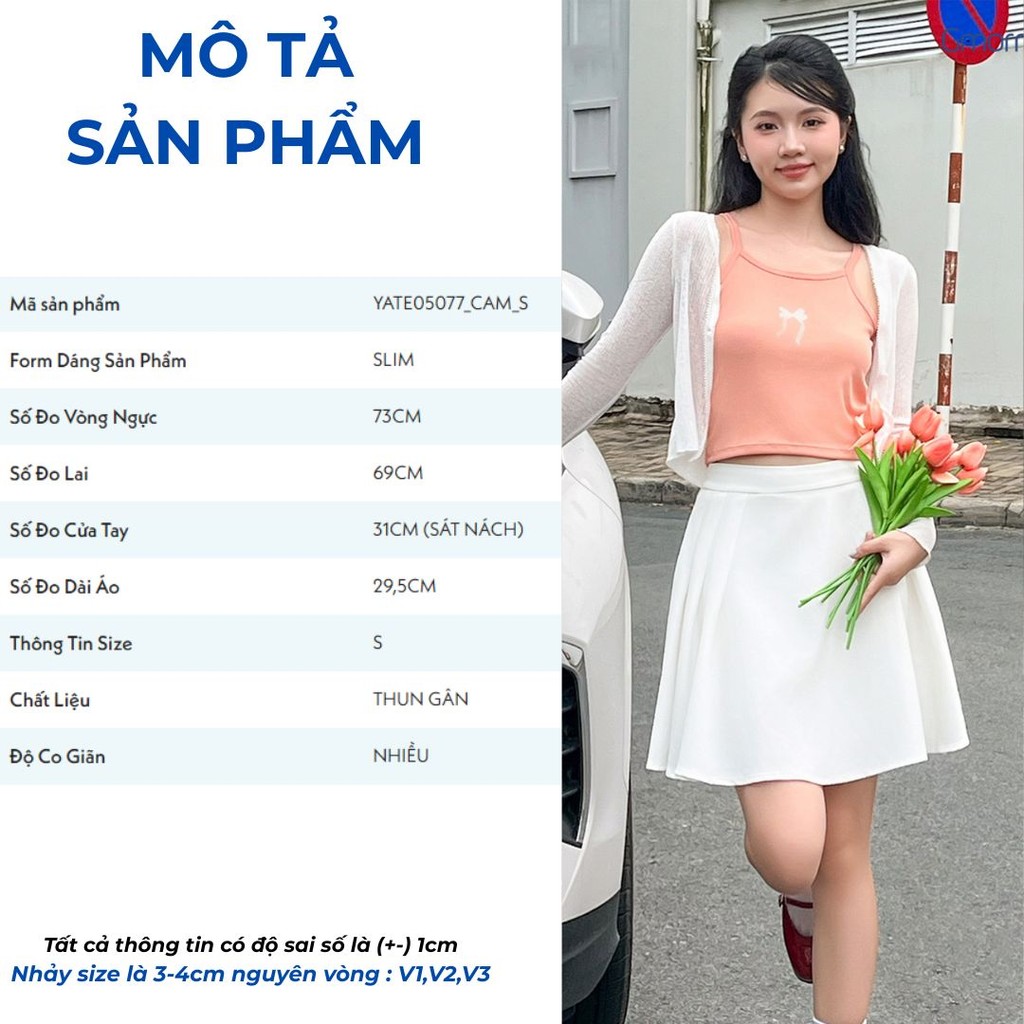 Áo Tanktop Nữ Áo 2 Dây Slim Fit Gmorning - GUMAC In Nơ Thun Gân Co Giãn Ôm Dáng Thời Trang YATE05077