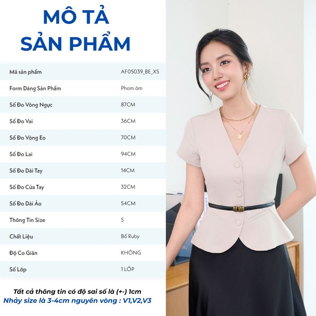 Áo Kiểu Nữ GUMAC Rã Decoup Ôm Nhẹ Tôn Dáng Đính Nút Bọc Tinh Tế Sang Trọng  AF05039 - AG07098
