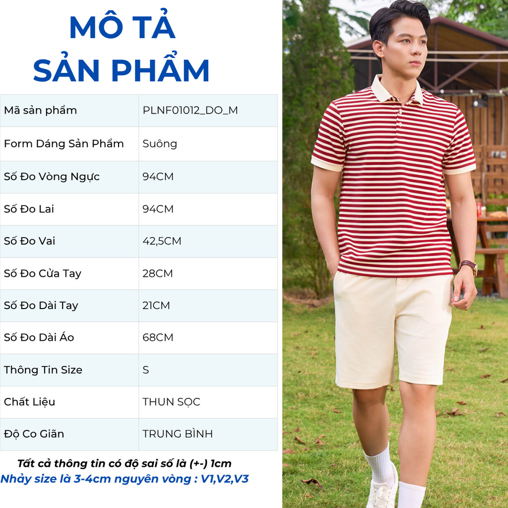 Áo Thun Polo Nam GUMAC Form Suông Tay Ngắn Phối Kẻ Sọc Trẻ Trung PLNF01012