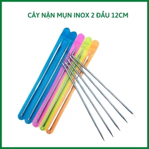 Cây lấy mụn inox 12cm, que nặn mụn inox hai đầu dùng trong spa