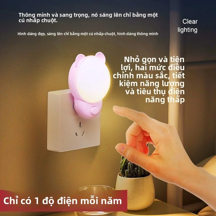 Dùng Ban Đêm LED Đèn ngủ bảo vệ mắt, cắm điện, đèn ngủ phòng ngủ, đèn ngủ cạnh giường, đèn ngủ cho trẻ ăn, đèn tiết kiệm
