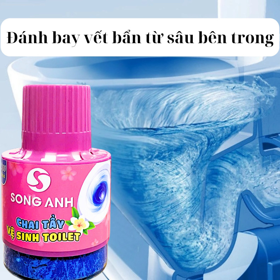 { combo) Chai Tẩy Toilet ,Viên Thả Bồn Cầu Công Nghệ Độc Quyền Đánh Bay Vi Khuẩn và Chất Gây Ố vàng