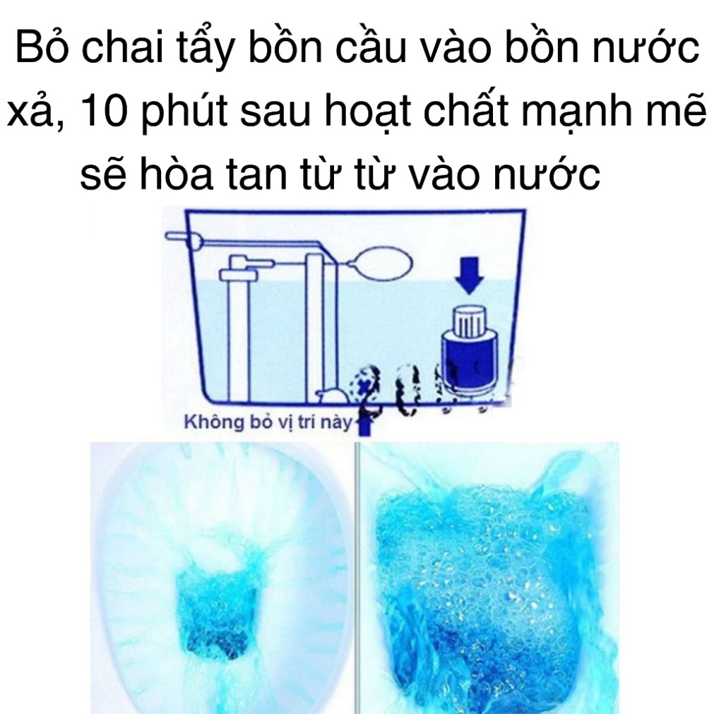 { combo) Chai Tẩy Toilet ,Viên Thả Bồn Cầu Công Nghệ Độc Quyền Đánh Bay Vi Khuẩn và Chất Gây Ố vàng