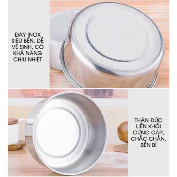 Set 5 Thố Inox Có Nắp Tiện Dụng, Hộp Đựng Cơm Giữ Nhiệt Bảo Quản Thực Phẩm, Hộp Cơm Văn Phòng
