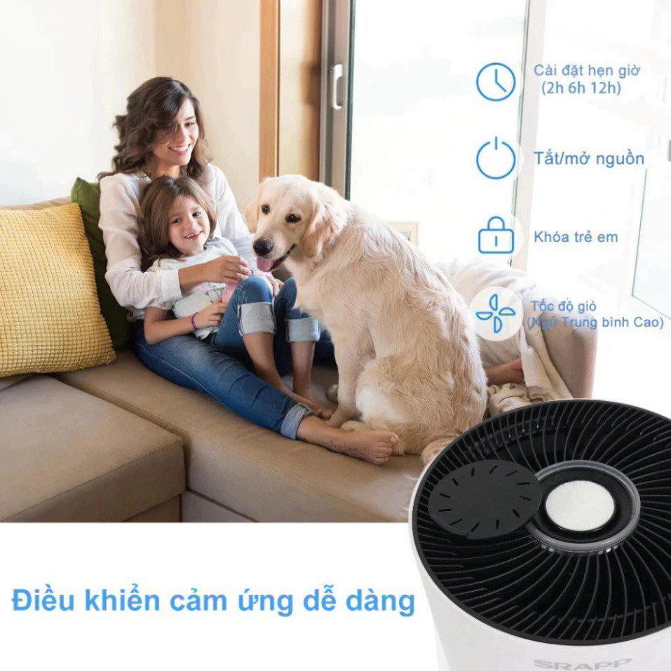 Máy Lọc Không Khí SRAPP SH-AP03 Lọc Sạch Bụi Mịn, Tiêu Diệt Vi Khuẩn Gây Hại, Bảo Vệ Sức Khỏe Gia Đình
