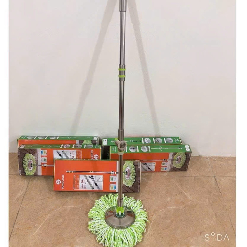 Chổi lau nhà Song Anh SA333 Xoay 360 độ, cán dài 1.35m khóa trợ lực siêu bền, dễ dàng tháo lắp