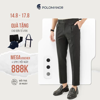 Quần dài tây nam SIDETAB cao cấp chuẩn form xuất xịn, sang trọng, tôn dáng - POLOMANOR