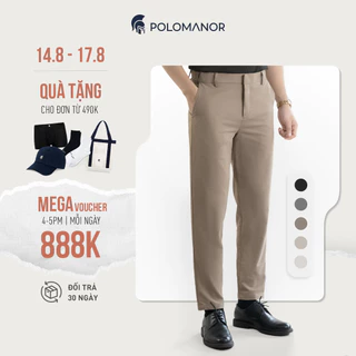 Quần dài kaki nam SD, chất liệu Kaki gân Hàn Quốc chuẩn form tôn dáng sang trọng - POLOMANOR