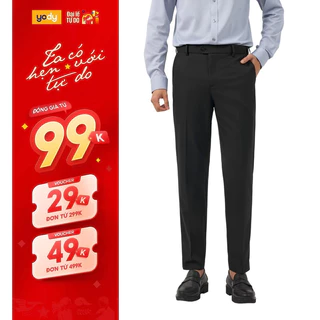 [FS 10%] Quần dài nam Yody cạp di động, Polyester nano plus co giãn thoải mái, ít nhăn TRA - QAM7042