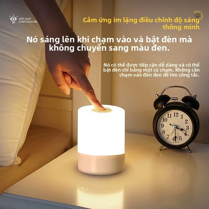 Đèn ngủ cảm ứng sạc lại, đèn chạm, đèn cho bé ăn, đèn bàn nhỏ, đèn ngủ cạnh giường, đèn ngủ phòng ngủ