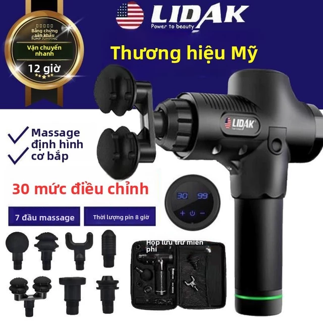 Hoa Kỳ LIDAK Súng massage, máy massage im lặng, súng massage fascia chuyên nghiệp cho cổ, eo và lưng, điện nhập khẩu