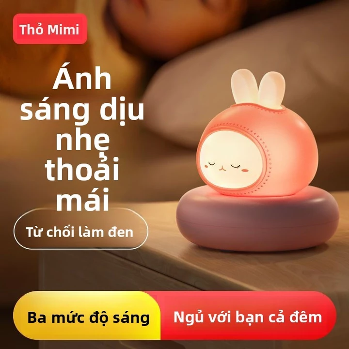 Đèn ngủ thỏ Mimi, đèn ngủ phòng ngủ, đèn cho bé bú, bảo vệ mắt, đèn ngủ mini, đèn ngủ