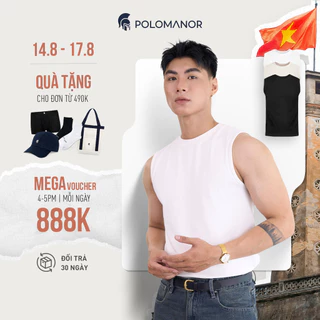 Áo thun nam TANKTOP, áo ba lỗ cotton thấm hút, tôn dáng đứng form - POLOMANOR