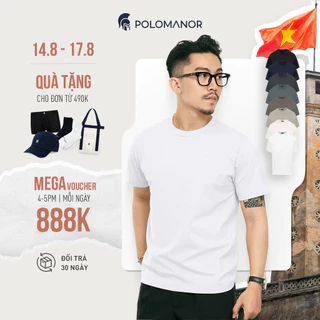 Áo thun nam cổ tròn TSHIRT BASIC, BST Social Circle vải cotton cao cấp thoải mái - POLOMANOR