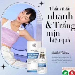( Tặng 1  Mặt Nạ ) Sữa dưỡng Rong Nho Nhật Bản Las Beauty truyềntrắngdưỡngdacăngbóng Skin Perfect Emulsion 50ml