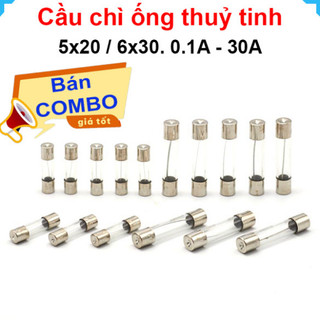 [Bán sỉ combo] (50 cái) Cầu chì ống thuỷ tinh 5x20mm, 6x30mm
