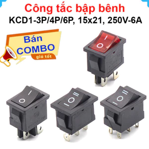Công tắc bập bênh KCD1 - 3P/4P/6P 15x21mm 6A/250V